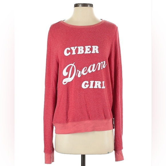 Wildfox "Cyber Dream Girl" Pullover Sweatshirt – Size XS – Pink – VGUC - Picture 2 of 5